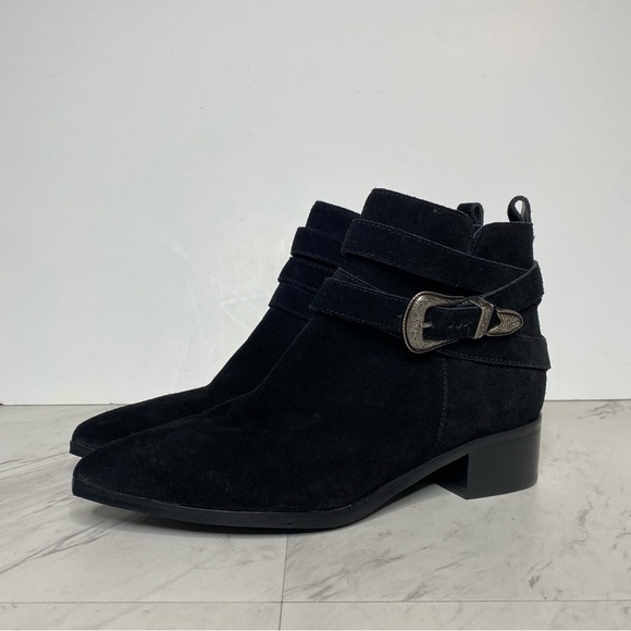 New! Marc Fisher Yandi Western Black Suede Bootie 8M - Picture 13 of 13